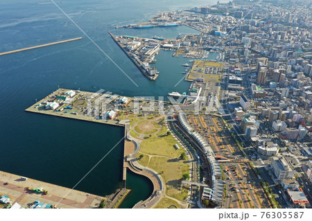 鹿児島港の港湾風景の空撮 76305587