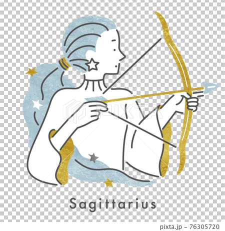 十二星座中的射手座女孩（矢量） 76305720
