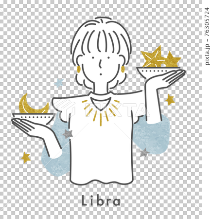 十二星座のてんびん座の女の子 ベクター のイラスト素材