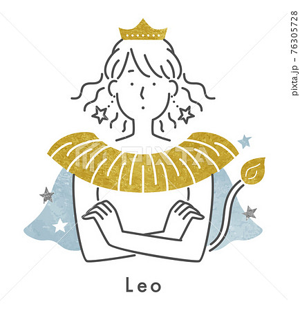 十二星座のしし座の女の子(ベクター) 十二星座のしし座の女の子(ベクター) 76305728