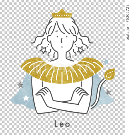 十二星座のしし座の女の子(ベクター) 十二星座のしし座の女の子(ベクター) 76305728