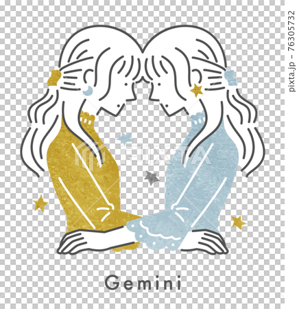 十二星座的雙子座女孩(矢量) 十二星座的雙子座女孩(矢量) 76305732