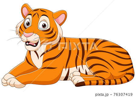 Cartoon tiger isolated on white background 76307419