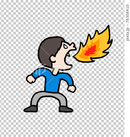 火を噴く人のイラスト 火を噴く人のイラスト 76308410