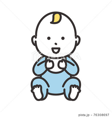 赤ちゃん 男の子 表情 笑顔のイラスト素材