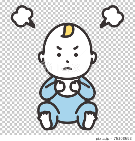 赤ちゃん　男の子　表情　怒る 76308698