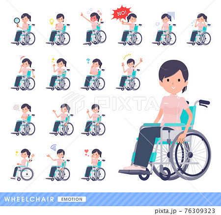 flat type medical staff woman_wheelchair-emotion 76309323