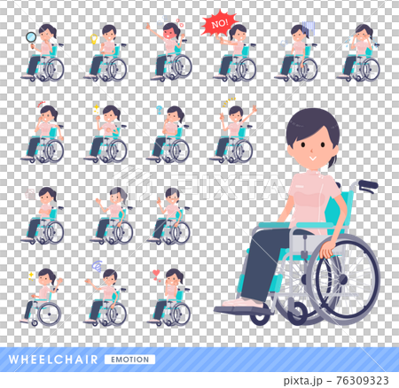 flat type medical staff woman_wheelchair-emotion 76309323