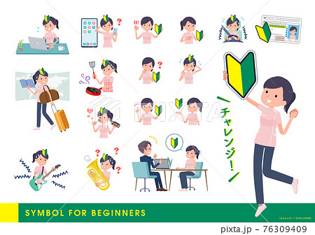 flat type medical staff woman_beginner flat type medical staff woman_beginner 76309409