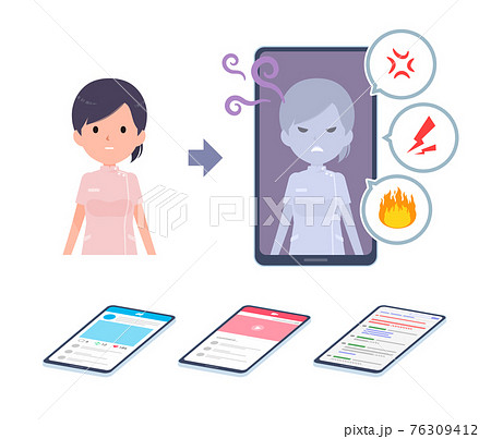 flat type medical staff woman_Anonymous-on-mobile flat type medical staff woman_Anonymous-on-mobile 76309412