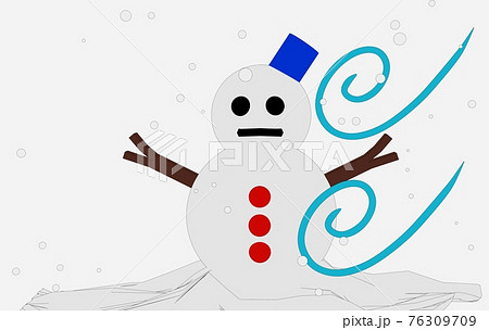 風の強い雪が降る天気のイメージ素材 風の強い雪が降る天気のイメージ素材 76309709