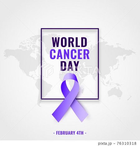 world cancer day awareness banner with realistic ribbon 76310318