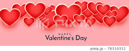 3d floating hearts valentines day banner designのイラスト素材 [76310352] - PIXTA