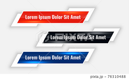 modern lower thirds banner set in three colors modern lower thirds banner set in three colors 76310488