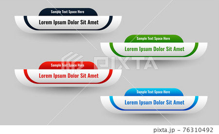 set of lower third in four colors 76310492