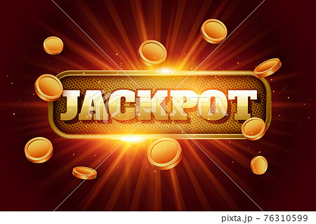jackpot design background with flying golden coins 76310599