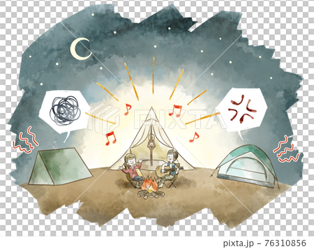 キャンプ場で夜中に騒ぐ迷惑カップル キャンプ場で夜中に騒ぐ迷惑カップル 76310856
