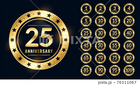 anniversary labels big set in premium golden colors anniversary labels big set in premium golden colors 76311067