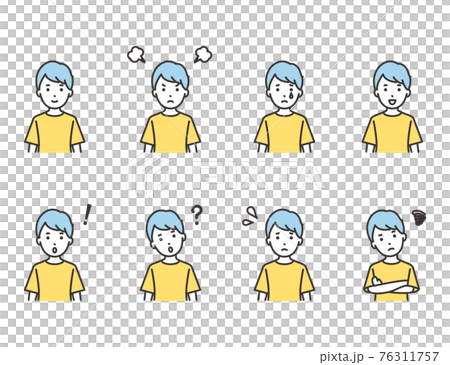 兒童男孩面部表情集 76311757