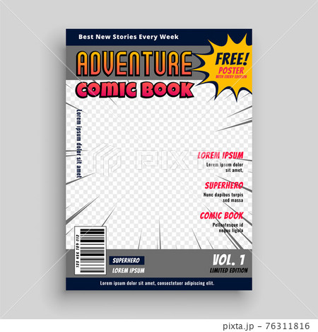 comic book magazine cover design template 76311816