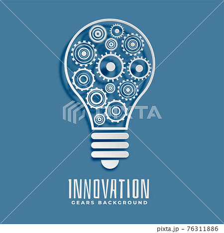 Innovation And Idea Bub And Gears Backgroundのイラスト素材