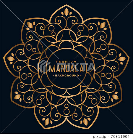 golden mandala floral decoration background 76311904