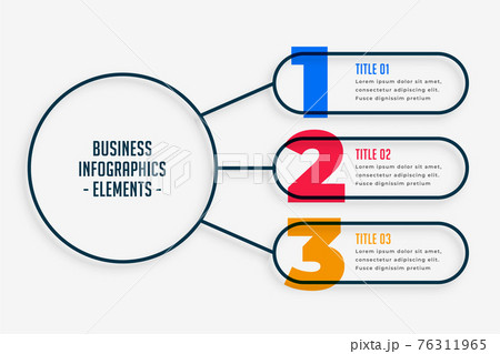 marketing business infographic with three steps 76311965