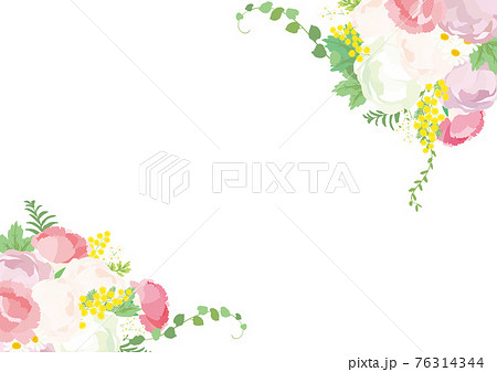 花束フレーム 背景イラスト 花束フレーム 背景イラスト 76314344