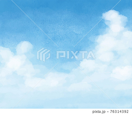 青空 雲 入道雲 夏 イラスト 手描きのイラスト素材