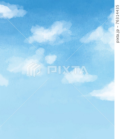 青空 雲 入道雲 夏 イラスト 手描きのイラスト素材