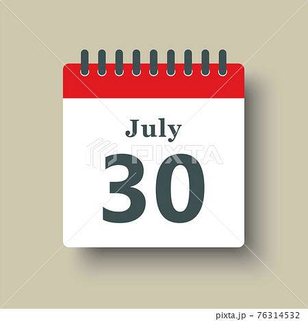 Icon day date 30 July, template calendar page Icon day date 30 July, template calendar page 76314532