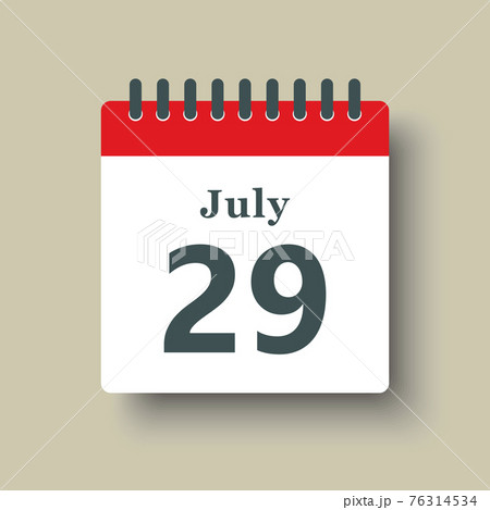 Icon day date 29 July, template calendar page 76314534