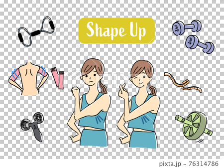 Before and after of upper arm shape up Before and after of upper arm shape up 76314786