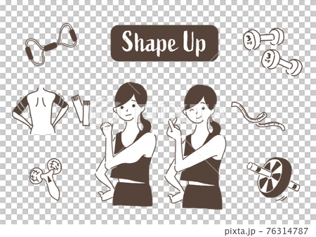 Before and after of upper arm shape up Before and after of upper arm shape up 76314787