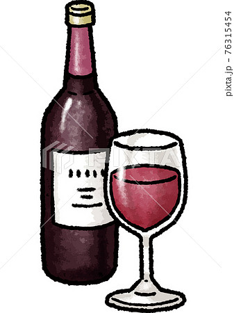 手描きベクターイラスト素材 赤ワインのイラストのイラスト素材