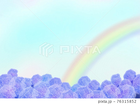 あじさいと虹の背景 あじさいと虹の背景 76315852