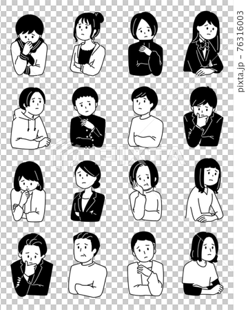 所有年齡段的男性和女性都在考慮單色圖標集 76316003