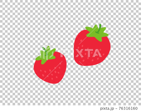 かわいい イチゴ 手書きイラスト素材のイラスト素材
