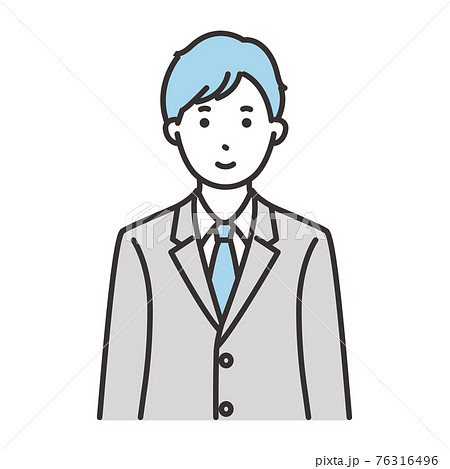 学生 男の子 表情 微笑むのイラスト素材