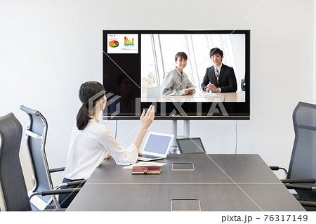 オンライン会議　ビデオ会議　テレビ会議　ウェブ会議リモートワーク　リモート　テレワーク　ウェビナー 76317149