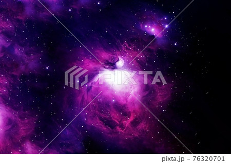 Beautiful colored galaxy. Blue space with stars. Elements of this image were furnished by NASA. 76320701