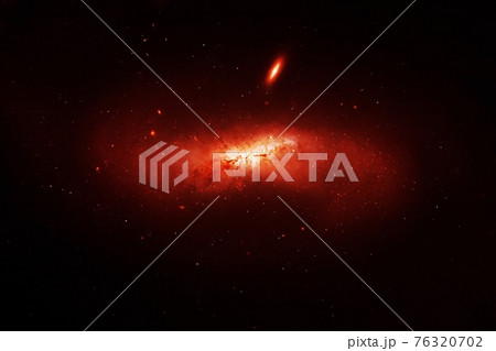 Galaxy in red colors. Elements of this image were furnished by NASA. 76320702