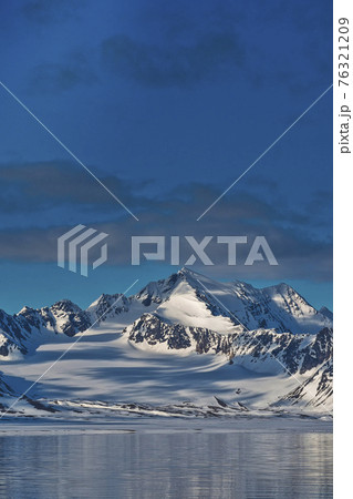 Snowcapped Mountains, Oscar II Land, Arctic, Svalbard, Norway 76321209