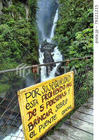Pailon del Diablo Waterfall, Rio Verde Waterfall, Ecuadorian Andes, Ecuador 76321215