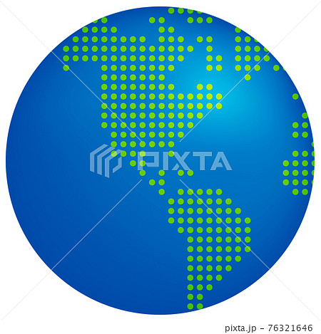 ドットで表現した世界地図の地球 (デジタル風) / ベクターイラスト ドットで表現した世界地図の地球 (デジタル風) / ベクターイラスト 76321646