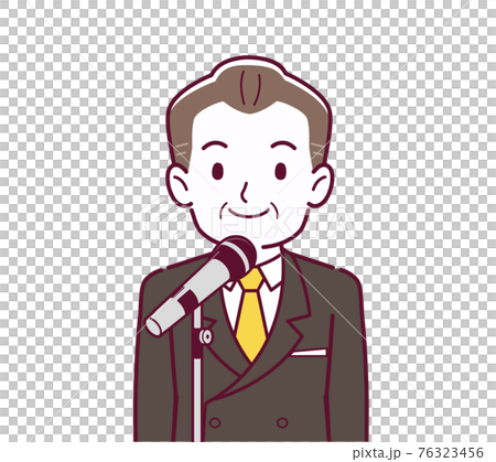Man giving a microphone speech 76323456