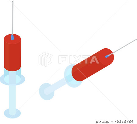 Syringe for blood test isometric  illustration 76323734
