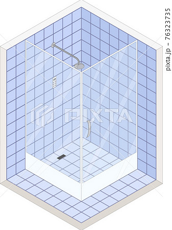 Isometric  flat vector 3D concept  showers cabin 76323735