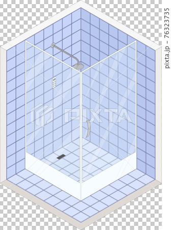 Isometric  flat vector 3D concept  showers cabin 76323735