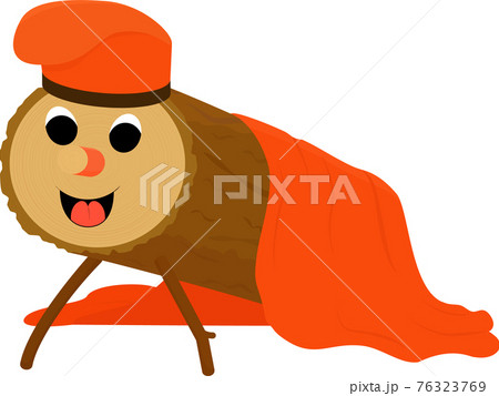 Tio de Nadal, or Christmas Log isolated on white 76323769